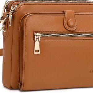 Crossbody Bag for Women Soft Smooth Handbag Three Layer Leather Crossbody Should